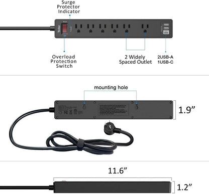  Power Strip Surge Protector 