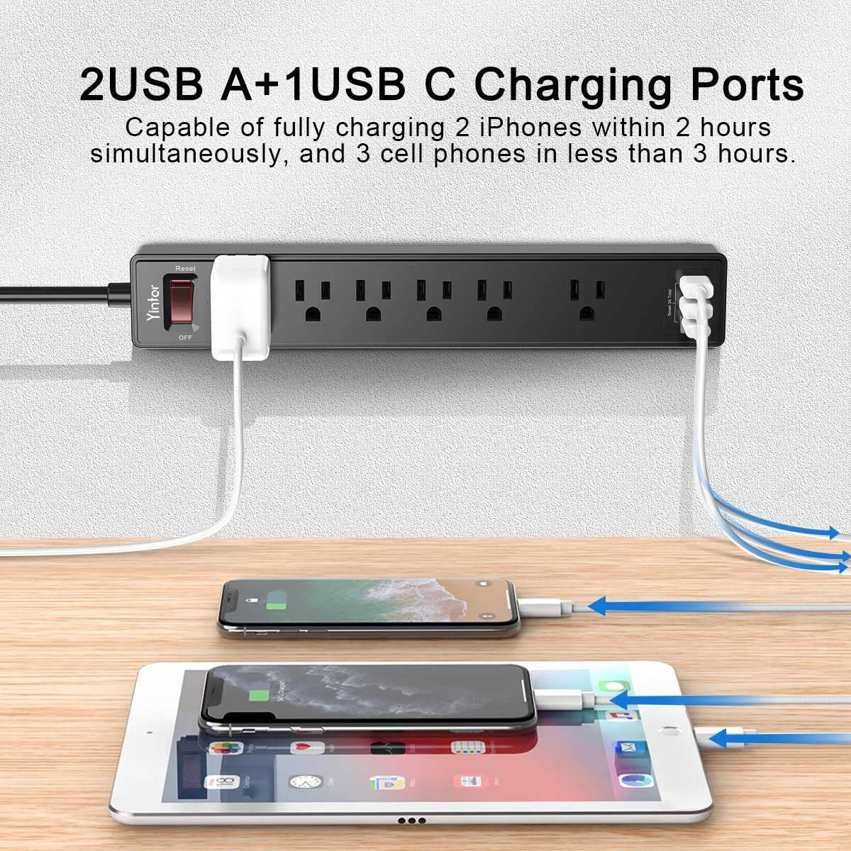  Power Strip Surge Protector 