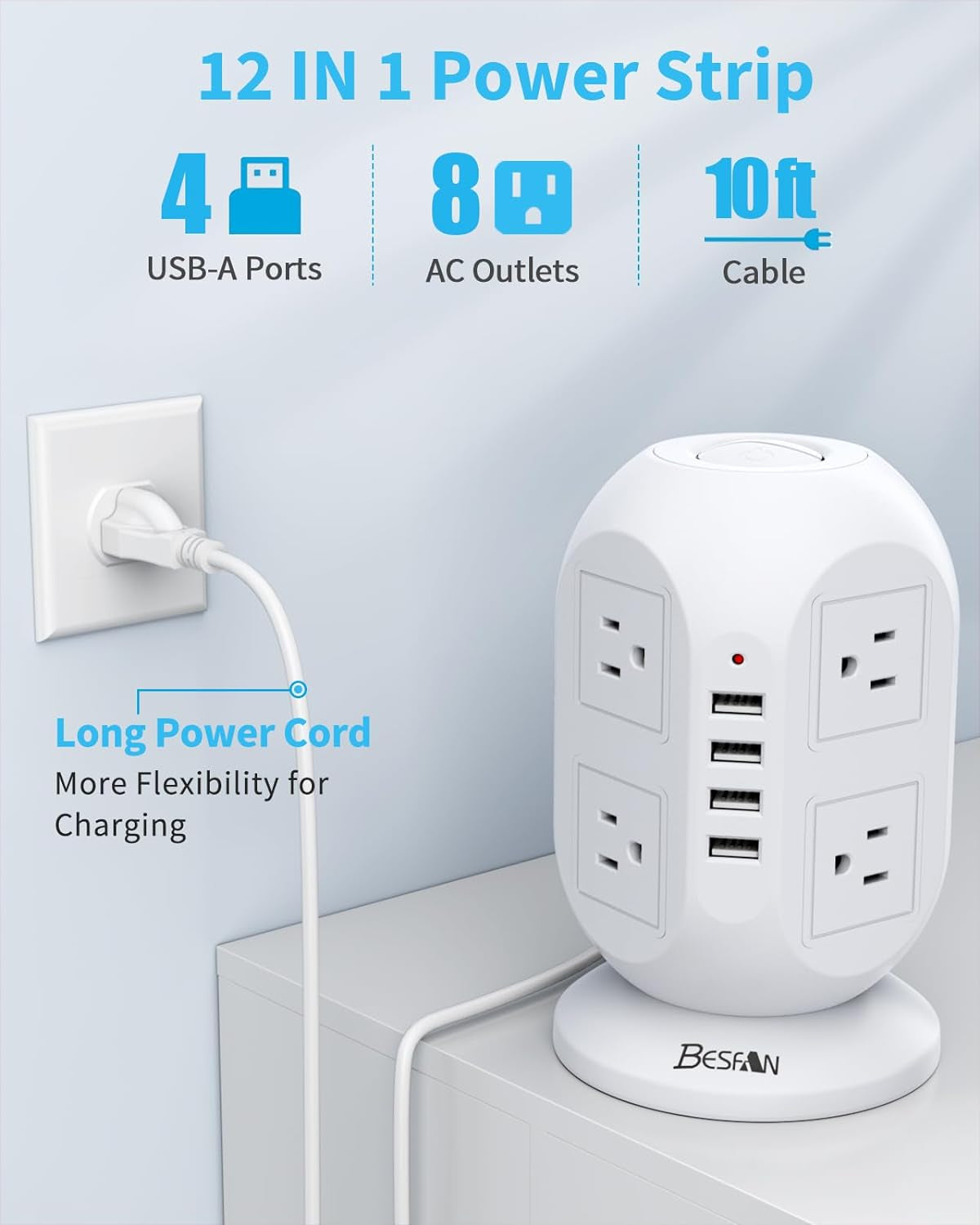 Tower Surge Protector Power Strip